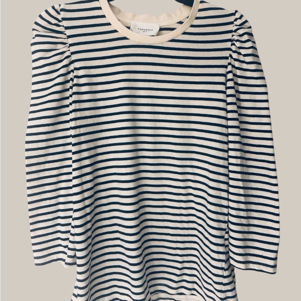 Pomander Place Navy Striped Vesty Long Sleeve Crewneck - Picture 7 of 7